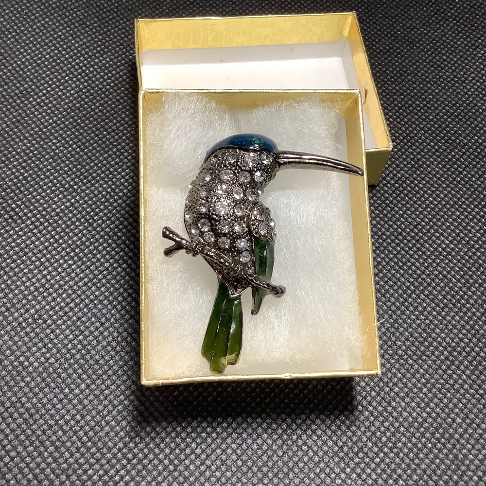 Vintage Rhinestone Hummingbird brooche - Picture 3 of 7